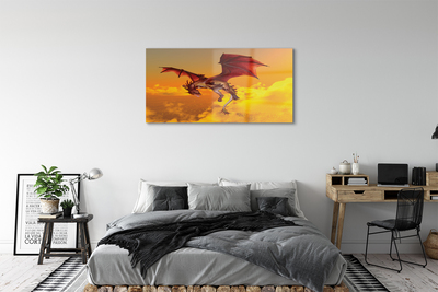 Glass print Clouds sky dragon