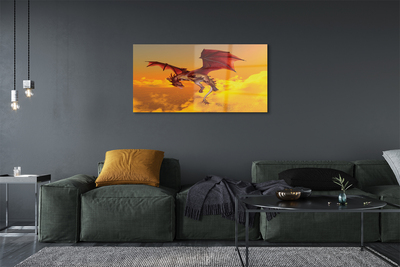 Glass print Clouds sky dragon