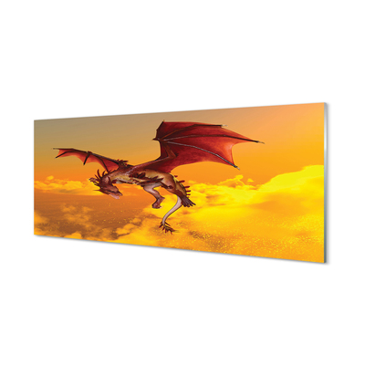 Glass print Clouds sky dragon