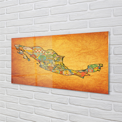 Glass print Colored map