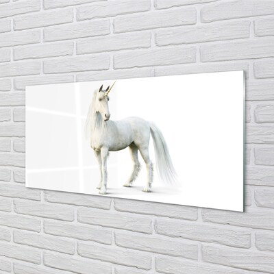 Glass print White unicorn
