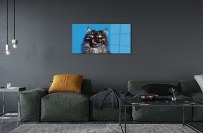 Glass print Oblizujący cat