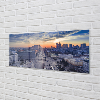 Glass print Warsaw sunset