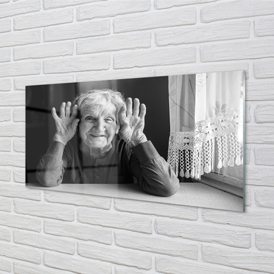 Glass print Older woman