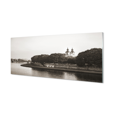 Glass print River bridge krakow