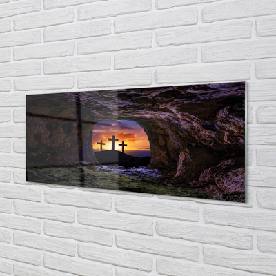 Glass print Sunset cross sun