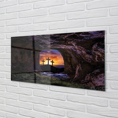 Glass print Sunset cross sun