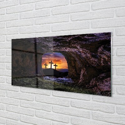 Glass print Sunset cross sun