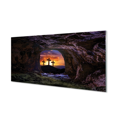 Glass print Sunset cross sun