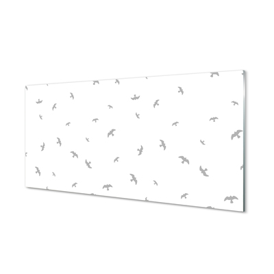 Glass print Gray birds