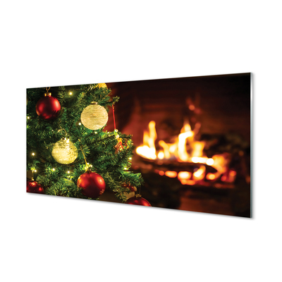 Glass print Branches fireplace flitter