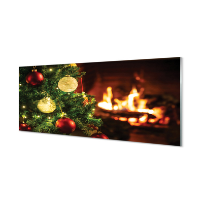 Glass print Branches fireplace flitter