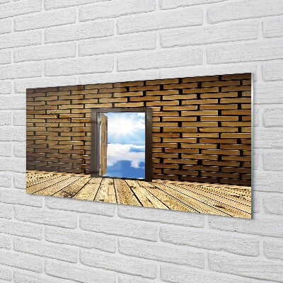 Glass print Doors sky 3d