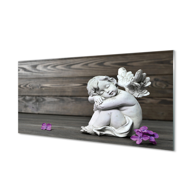 Glass print Boards sleeping angel flowers