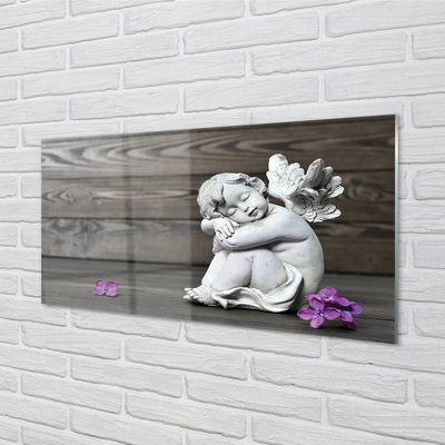 Glass print Boards sleeping angel flowers