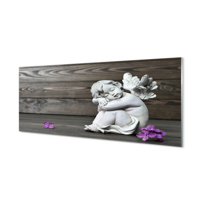 Glass print Boards sleeping angel flowers