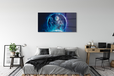 Glass print Moon space woman