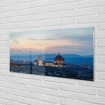 Glass print Italy cathedral panoramic night