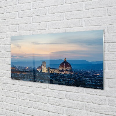 Glass print Italy cathedral panoramic night