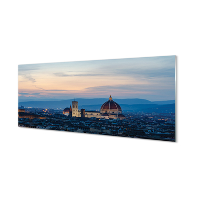 Glass print Italy cathedral panoramic night