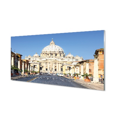 Glass print Rome streets building cathedral