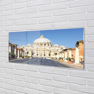 Glass print Rome streets building cathedral