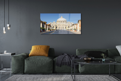 Glass print Rome streets building cathedral