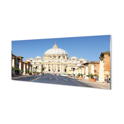 Glass print Rome streets building cathedral