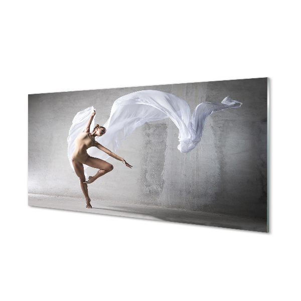 Glass print Woman dancing white material