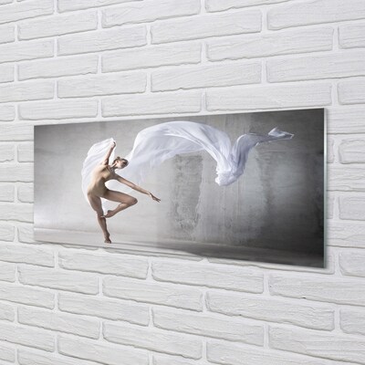 Glass print Woman dancing white material