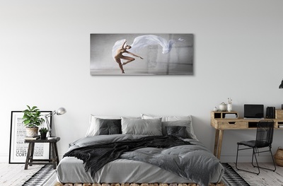 Glass print Woman dancing white material