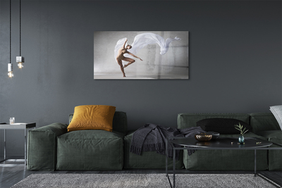 Glass print Woman dancing white material