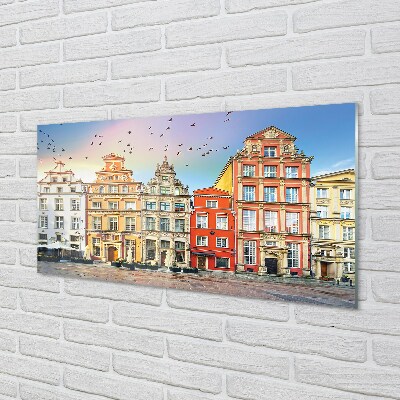 Glass print Gdansk old town building