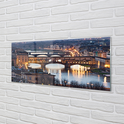 Glass print Italy river night bridges