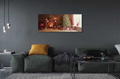 Glass print Gifts christmas lights fireplace