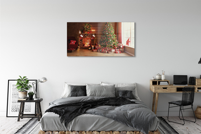 Glass print Gifts christmas lights fireplace