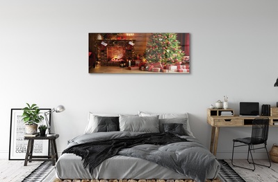 Glass print Gifts christmas lights fireplace