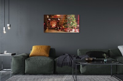 Glass print Gifts christmas lights fireplace