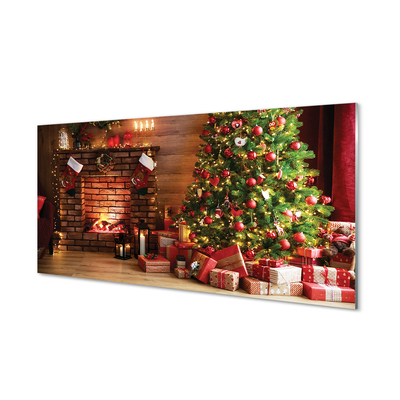 Glass print Gifts christmas lights fireplace