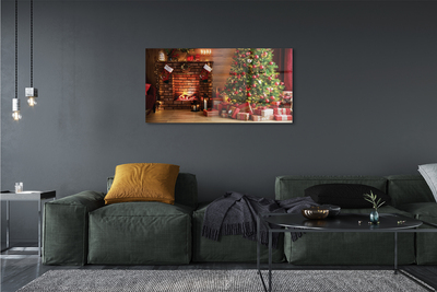 Glass print Gifts christmas lights fireplace