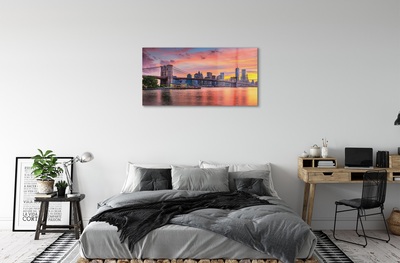 Glass print Sunrise bridge