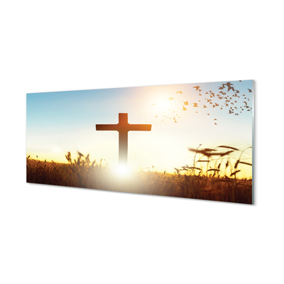 Glass print Sun on the floor cross