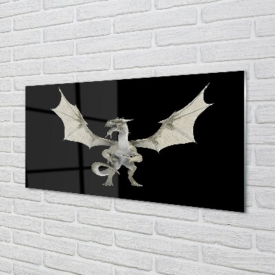 Glass print White dragon