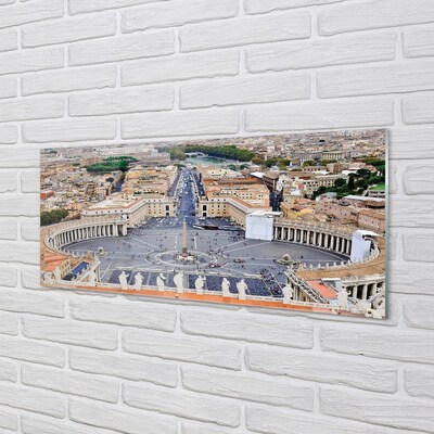 Glass print Rome vatican panorama square