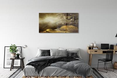 Glass print Cloud dragon mountain gold