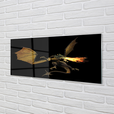 Glass print Fire-breathing dragon