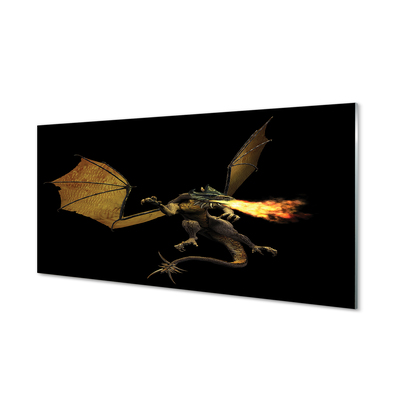 Glass print Fire-breathing dragon