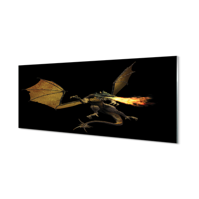 Glass print Fire-breathing dragon