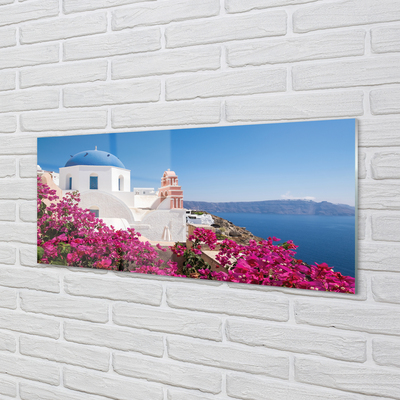 Glass print Marine vessels greece flowers