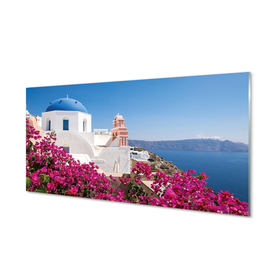 Glass print Marine vessels greece flowers